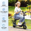 Electric Scooter for Kids Ages 4-10, 3-Speed Adjustable, Up to 11 MPH, Neon Lights, 12.43-Mile Range, Electric Scooter with Seat for Kids