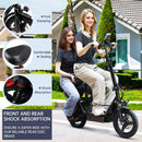 500W Adult Shock Absorption Electric Scooter with Seat 14" Commuter Electric Scooter With Carry Basket - Up to 30 Miles 20MPH