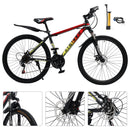 24" Spoke Wheel 24 Speed Mountain Bicycle Adult Bike MTB w/ fender Red+Yellow
