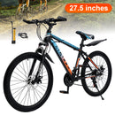 27.5" Spoke Wheel 24 Speed Mountain Bicycle Adult Bike MTB w/ fender Blue+Orange