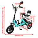 3 Wheel Electric Motorized Folding Tricycle E-Bike 48V 350W 10.4AH
