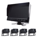 7" Monitor DVR Driving Video Recorder Key Press for RV Truck Bus + 4Pcs Rear View Backup Camera Fedex Express