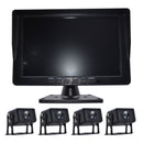 10.1" Monitor DVR Driving Video Recorder Key Press for RV Truck Bus + 4Pcs Rear View Backup Camera Fedex Express