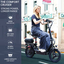 500W Adult Shock Absorption Electric Scooter with Seat 14" Commuter Electric Scooter With Carry Basket - Up to 30 Miles 20MPH