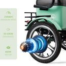 400W 48V 12A Elder Electric folding trike 3 wheel e-bike with Rear Seat Cyan