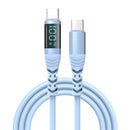 100W Digital Display Silicone Fast Charging Data Cable for Mobile Phones Laptops