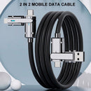 1M Data Cable 4-in-1 PD Charging Cable Two in Two 120W Super Fast Charger Cable