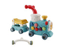 5-in-1 Baby Steam Train Walker – Sit-to-Stand with Seat, 10+ Montessori Activities (Animal Sounds, Storybook, Car Window, Speed Gear, Clock, Shape Sorting, Phone), Realistic Steam Effect For Toddlers