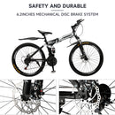 Unisex Adult Mountain Bike Full Suspension 26" 21 Speed MTB Folding Bicycle