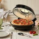 Electric Pizza Maker–12 Inch Electric Pizza Oven Indoor Countertop Maker with Ceramic Stone Heats up to 800˚F
