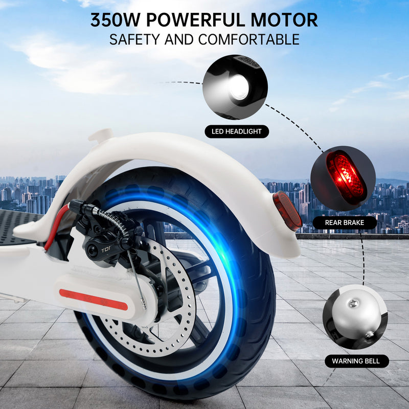 8.5" Folding Electric Scooter With app 350W 35KM Range 30km/h City Commute White
