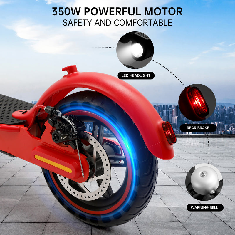 8.5" Folding Electric Scooter With app 350W 35KM Range 30km/h City Commute White