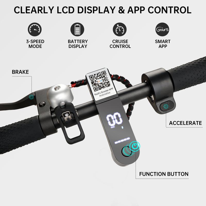 8.5" Folding Electric Scooter With app 350W 35KM Range 30km/h City Commute White