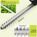 20'' Electric Hedge Trimmer Cordless Power Hedge Trimmer with 2Battery & Charger
