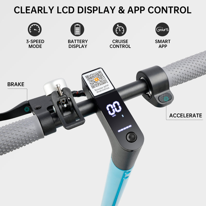 8.5" Folding Electric Scooter With app 350W 35KM Range 30km/h City Commute White