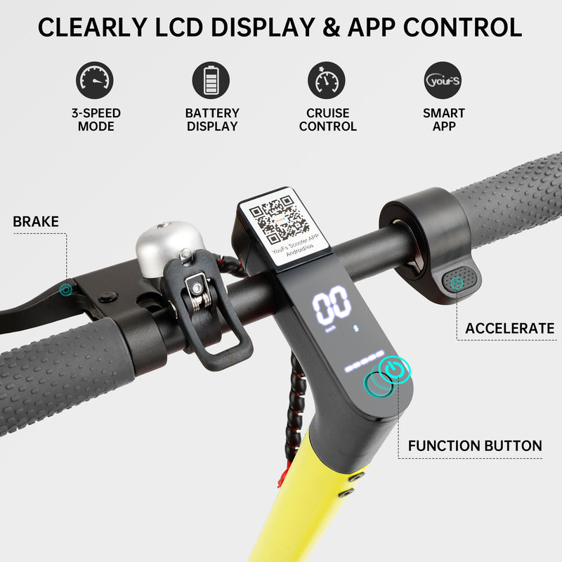 8.5" Folding Electric Scooter With app 350W 35KM Range 30km/h City Commute White