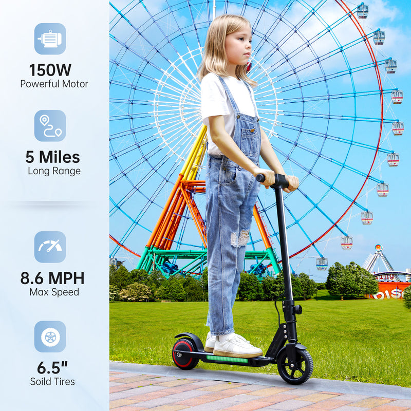 aluminum alloy Lightweight and Foldable 150W Electric Scooter for Kids Ages 8+ Outdoor Commuter