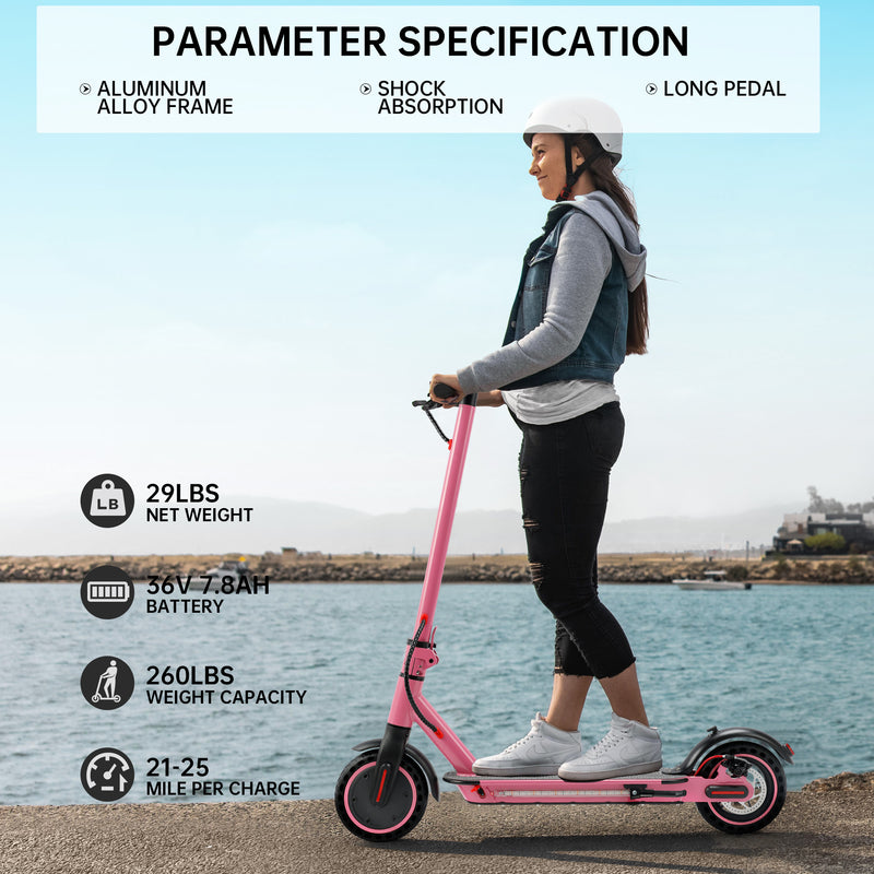 8.5" Folding Electric Scooter With app 350W 35KM Range 30km/h City Commute White