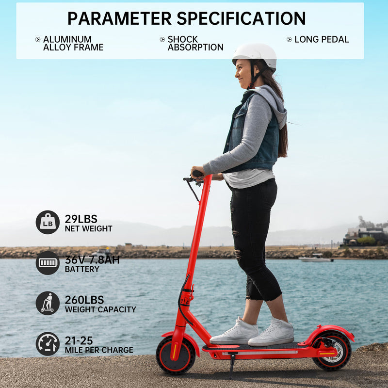 8.5" Folding Electric Scooter With app 350W 35KM Range 30km/h City Commute White