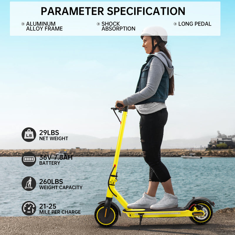 8.5" Folding Electric Scooter With app 350W 35KM Range 30km/h City Commute White