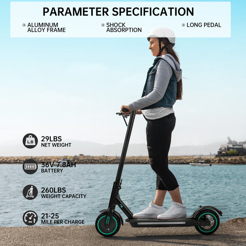 8.5" Folding Electric Scooter With app 350W 35KM Range 30km/h City Commute White
