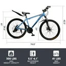 ARTUDATECH 29 Inch Mountain Bike for Adult, 21-Speed Dual Suspension High-Carbon Steel MTB Bicycle, Dual Disc Brake Bikes for Men Women