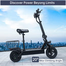 400W Adult Shock Absorption Electric Scooter with Seat 10" Commuter Electric Scooter With Carry Basket - Up to 25 Miles 20MPH For Lady