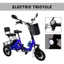48V 350W Three Wheel Electric Folding Trike for Adults 3 Wheel E-Tricycle