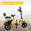 3 Wheel Electric Trike Motorized Folding Tricycle E-Bike 48V 350W
