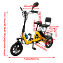 3 Wheel Electric Trike Motorized Folding Tricycle E-Bike 48V 350W