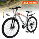 27.5" wheels 27 speed double disc brake mountain bike MTB for adults Silver