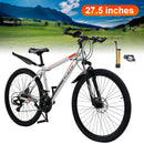 27.5" wheels 27 speed double disc brake mountain bike MTB for adults Silver