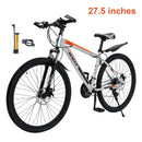 27.5" wheels 27 speed double disc brake mountain bike MTB for adults Silver