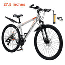 27.5" wheels 27 speed double disc brake mountain bike MTB for adults Silver