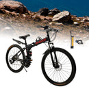26" wheels 27 speed double disc brake folding mountain bike MTB for adults