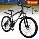 26" Black 27 speed double disc brake Suspension Fork mountain bike MTB for adult