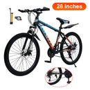 26" Spoke Wheel 24 Speed Mountain Bicycle Adult Bike MTB w/ fender Blue+Orange