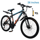 26" Spoke Wheel 24 Speed Mountain Bicycle Adult Bike MTB w/ fender Blue+Orange