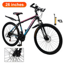 26" Spoke Wheel 24 Speed Mountain Bicycle Adult Bike MTB w/ fender Blue+Pink