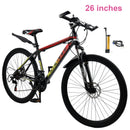 26" Spoke Wheel 24 Speed Mountain Bicycle Adult Bike MTB w/ fender Red+Yellow