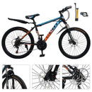 27.5" Spoke Wheel 24 Speed Mountain Bicycle Adult Bike MTB w/ fender Blue+Orange