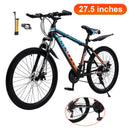 27.5" Spoke Wheel 24 Speed Mountain Bicycle Adult Bike MTB w/ fender Blue+Orange