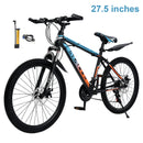 27.5" Spoke Wheel 24 Speed Mountain Bicycle Adult Bike MTB w/ fender Blue+Orange