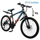 27.5" Spoke Wheel 24 Speed Mountain Bicycle Adult Bike MTB w/ fender Blue+Orange