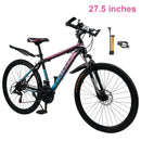 27.5" Spoke Wheel 24 Speed Mountain Bicycle Adult Bike MTB w/ fender Blue+Pink