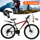 27.5" Spoke Wheel 24 Speed Mountain Bicycle Adult Bike MTB w/ fender Red+Yellow