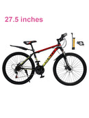 27.5" Spoke Wheel 24 Speed Mountain Bicycle Adult Bike MTB w/ fender Red+Yellow