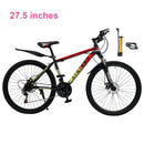 27.5" Spoke Wheel 24 Speed Mountain Bicycle Adult Bike MTB w/ fender Red+Yellow