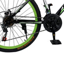 Unisex 26" Spoke Wheel 24 Speed Mountain Bike MTB with Disc Brake Black+Green