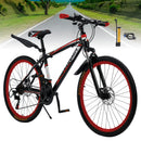 Unisex 26" Spoke Wheel 24 Speed Mountain Bike MTB with Disc Brake Black+Green